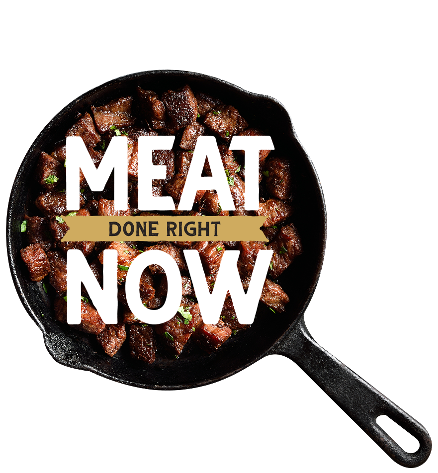 Premium meat in cast iron pan