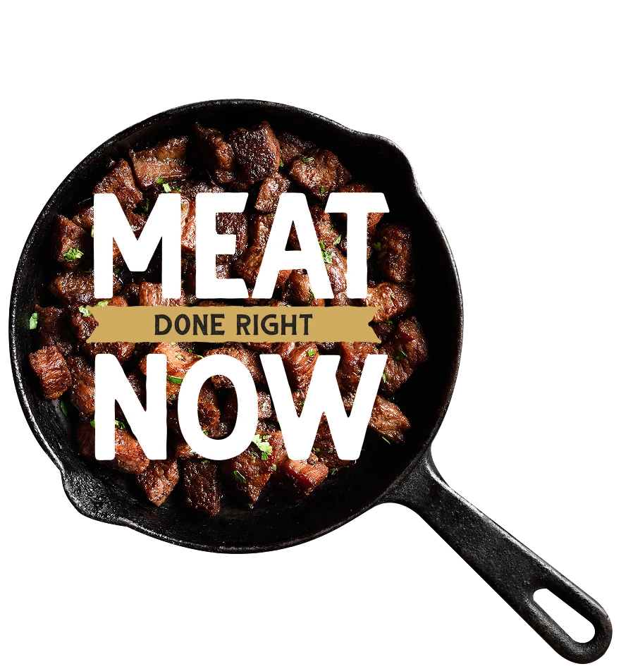 Premium meat in cast iron pan