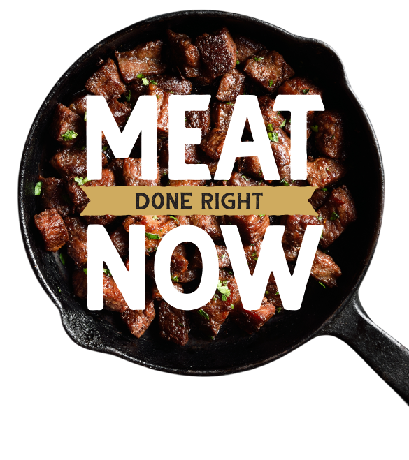 Premium meat in cast iron pan