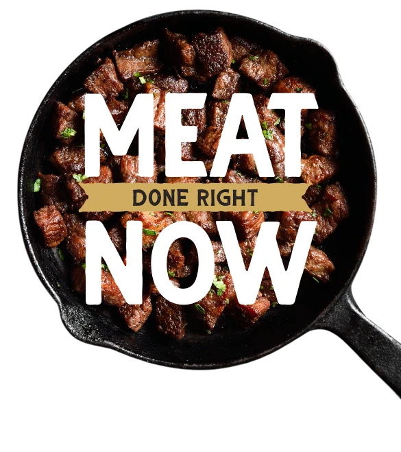 Premium meat in cast iron pan